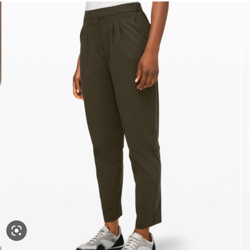 Pleat Front Olive Green high rise trouser Pants